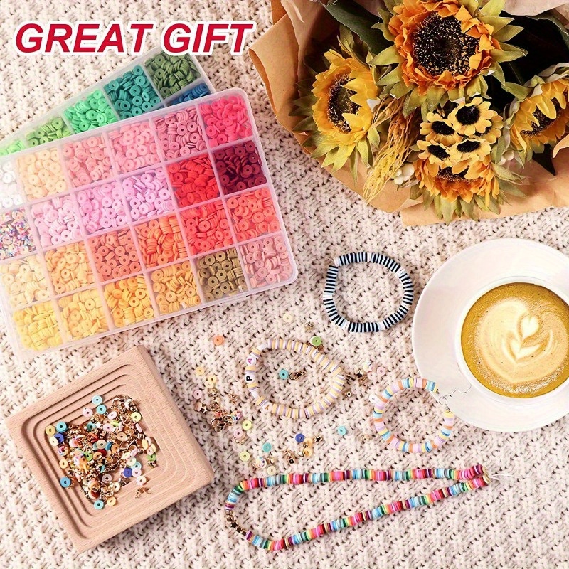 Clay Beads for Bracelet Making, 48 Colors DIY Kit